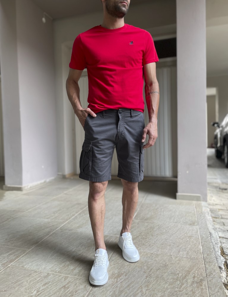 Ανδρική ανθρακί cargo βερμούδα 242102A φωτογραφία